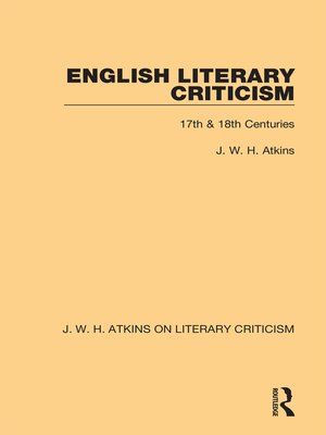 cover image of English Literary Criticism